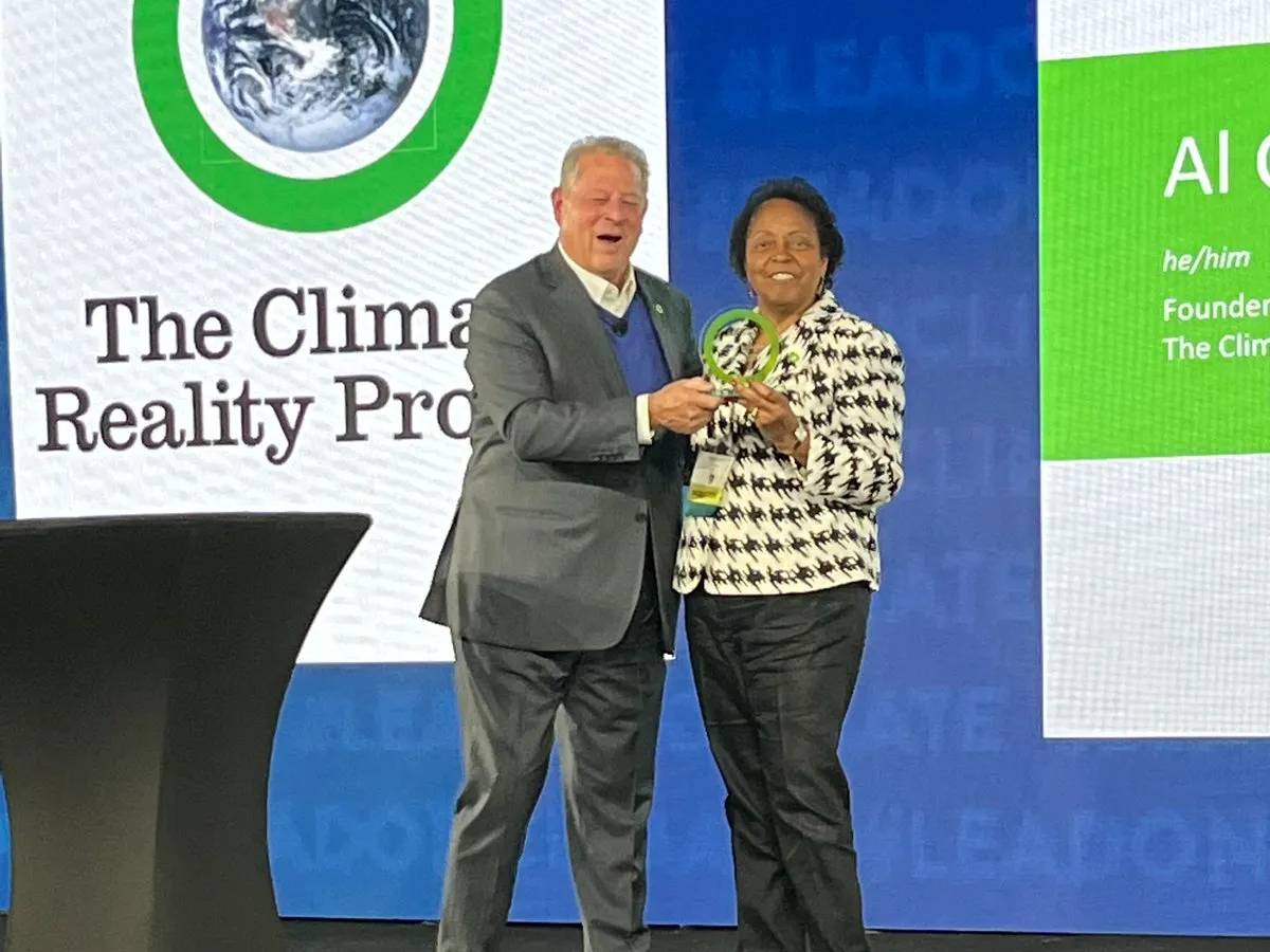 Sharon Lavigne receives Green Ring Award from Al Gore and Climate Reality Project
