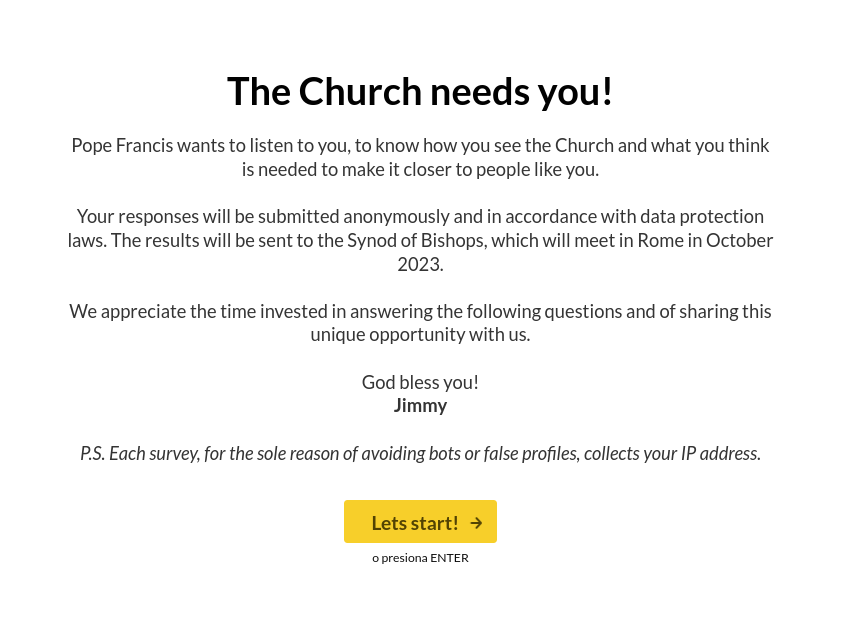 New Vatican survey seeks responses for the 2023 Synod on Synodality