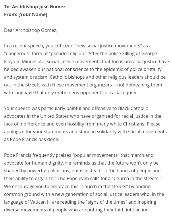 Over 9,000 sign petition against USCCB head Gomez' speech